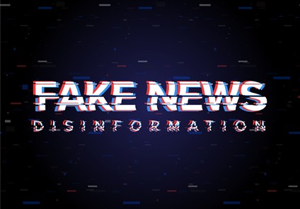 Image reading fake news and disinformation